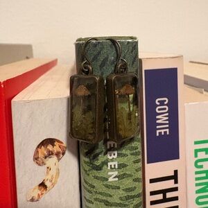 Vintage Style Resin Cast Mushroom and Fern Earrings